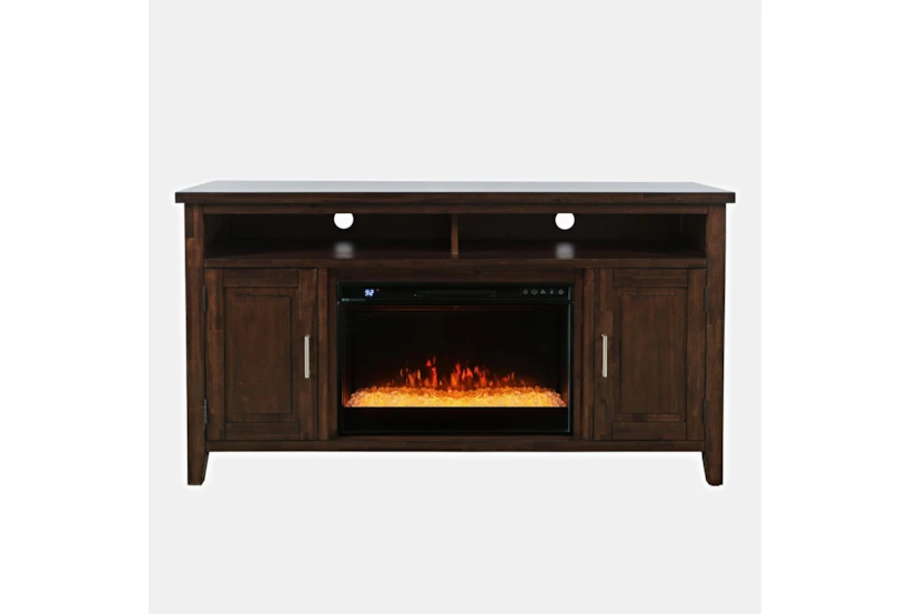 Copeland Brown 60" White Farmhouse Fireplace Tv Stand - 360