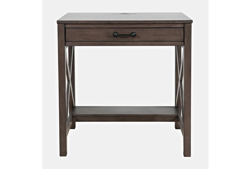 30" Hobson Power Desk In Grey With 1 Drawer
