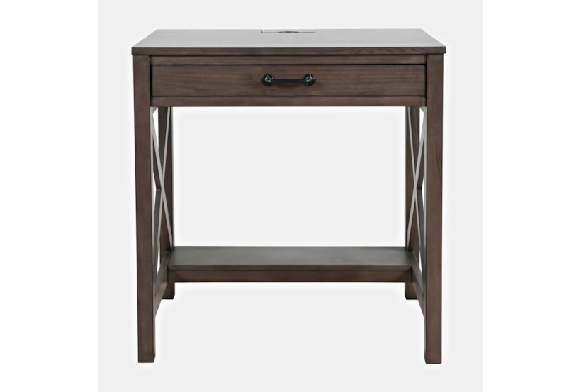 30" Hobson Power Desk In Grey With 1 Drawer - 360