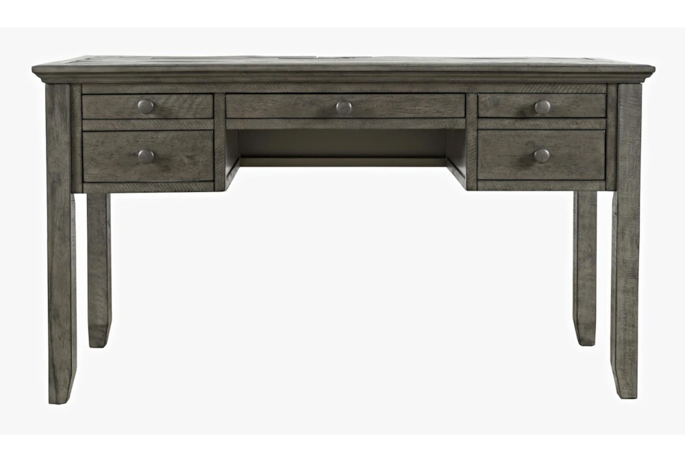 56" Rustic Shores Stone Power Desk With 5 Drawers