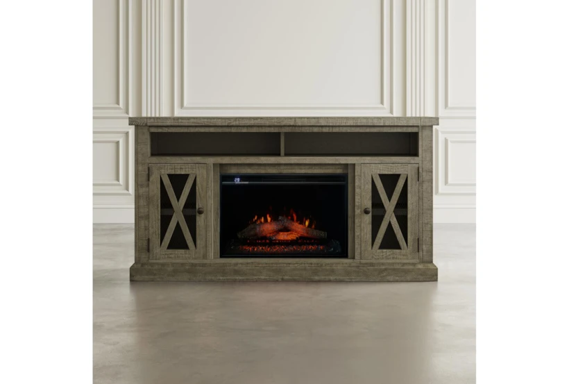 Cohasset Grey 60" Farmhouse Fireplace Tv Stand - 360