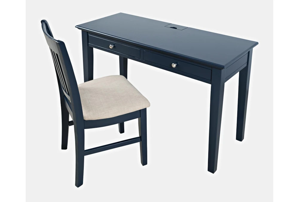 Craftsman 48" Navy Power Desk And Chair Set