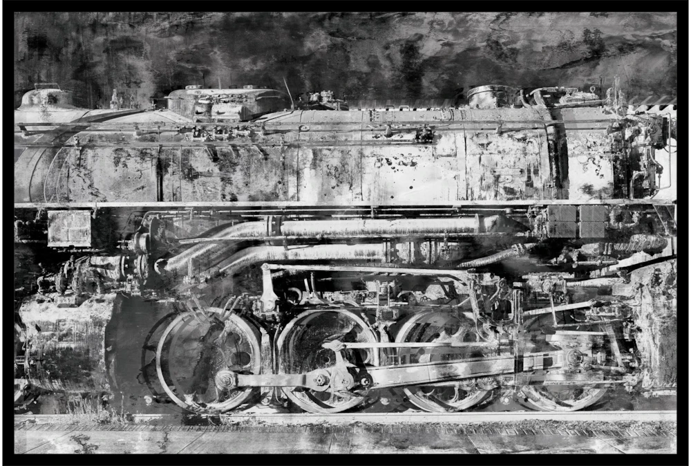 38X26 Vintage Rail With Black Frame
