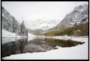 38X26 Snow Covered Lake With Black Frame - Signature