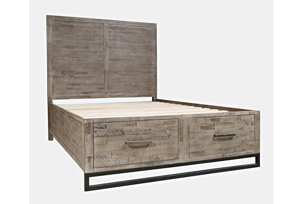 Elodie Grey King Wood Storage Bed