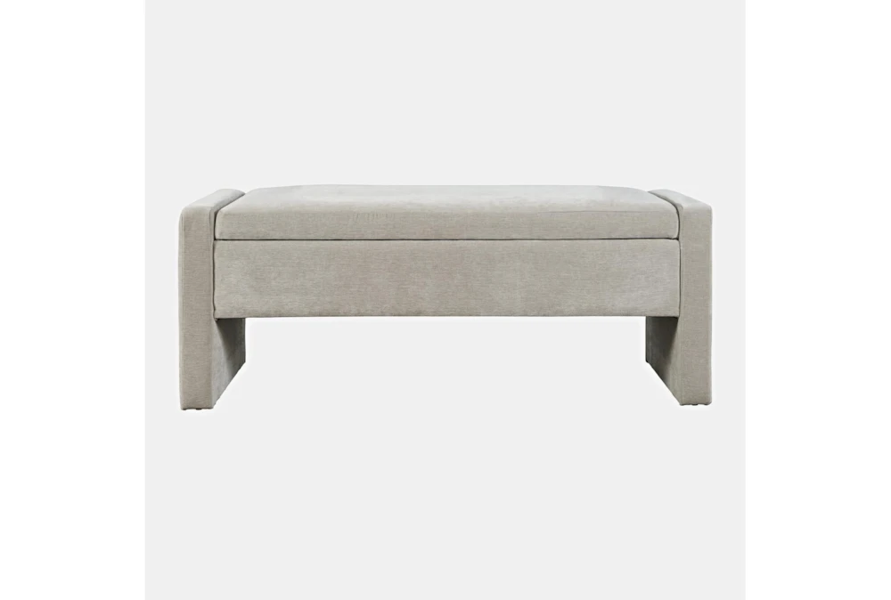48" Braun Modern Grey Fabric Storage Bench