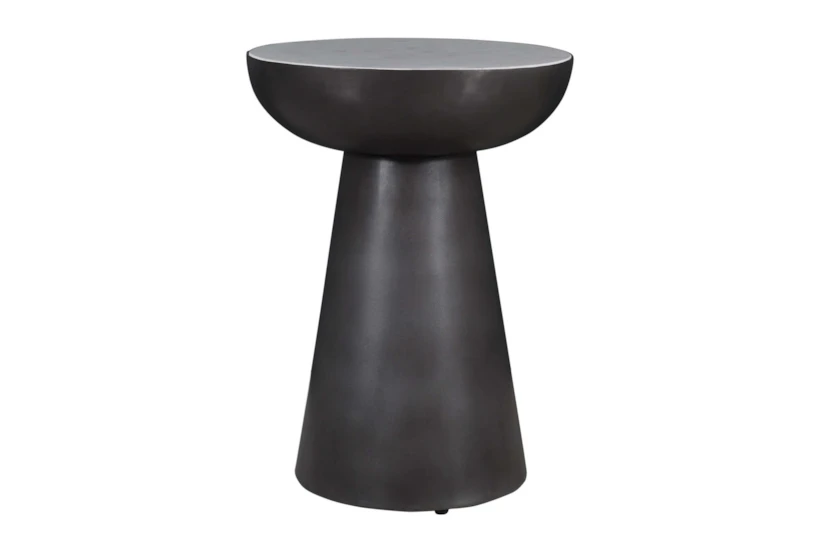 Black Pedestal Chairside Table - 360