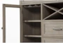 Cambria Grey 4 Drawer 58" Buffet with Glass Doors and Wine Rack - Detail