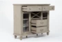 Cambria Grey 4 Drawer 58" Buffet with Glass Doors and Wine Rack - Side