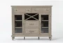 Cambria Grey 4 Drawer 58" Buffet with Glass Doors and Wine Rack - Signature