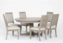 Cambria 60" Round Dining With Wood Chair Set For 6 - Side