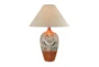 28" Orange + Distressed Brown Southwest Table Lamp - Signature