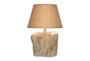 24" Grey Beige Petrified Wood Stump Style Table Lamp - Signature
