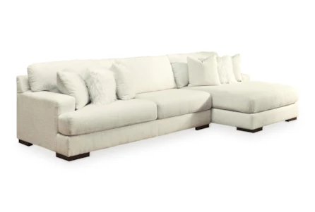 Zada Ivory 2 Piece Sectional with Right Arm Facing Chaise