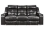 Kempton Black Manual Reclining Sofa - Front