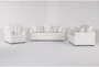 Amora Ivory 3 Piece Queen Sleeper Sofa, Loveseat & Chair Set - Signature
