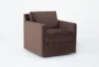 Aidan V 32" Twist Chocolate Brown Velvet Swivel Accent Chair - Signature