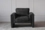 Charcoal Sherpa Sculted Accent Chair - Front