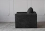 Charcoal Sherpa Sculted Accent Chair - Side