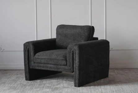 Charcoal Sherpa Sculted Accent Chair - Main