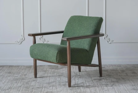 Green Sherpa + Elm Frame Accent Chair - Main