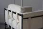 White Sherpa + Iron Frame Accent Chair - Detail