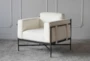 White Sherpa + Iron Frame Accent Chair - Signature
