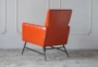Cognac Faux Leather Accent Chair - Back