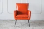 Cognac Faux Leather Accent Chair - Front