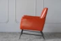 Cognac Faux Leather Accent Chair - Side