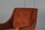 Rust Velvet + Iron Leg Accent Chair - Detail