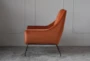 Rust Velvet + Iron Leg Accent Chair - Side
