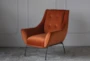 Rust Velvet + Iron Leg Accent Chair - Signature