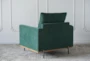 Green Velvet + Solid Ash Accent Chair - Back