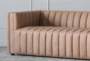 Latte Channeled Faux Leather Sofa - Detail