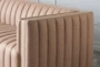 Latte Channeled Faux Leather Sofa - Detail