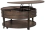 Quincy Lift-Top Round Coffee Table With Wheels - Detail