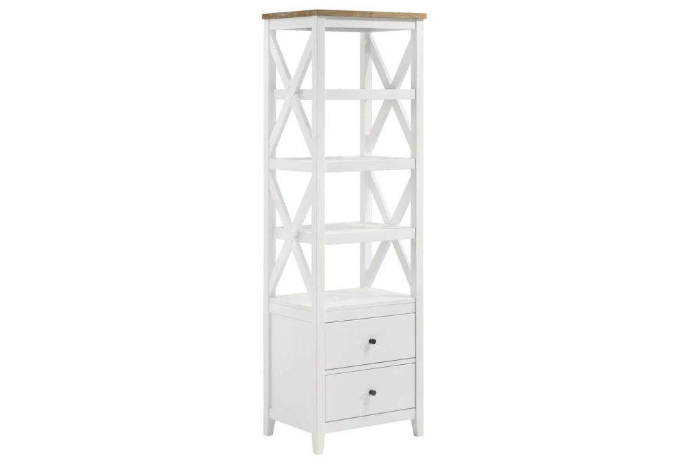 Osten White Traditional Bookcase Pier With Drawers