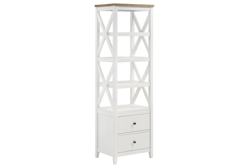 Osten White Traditional Bookcase Pier With Drawers - 360