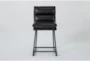 Maeve Black 24" Faux Leather Counter Stool With Back - Front