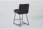 Maeve Black 24" Faux Leather Counter Stool With Back - Side