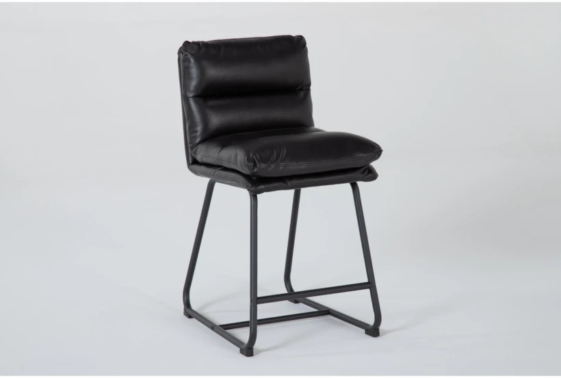 Maeve Black 24" Faux Leather Counter Stool With Back - 360