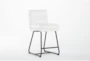 Maeve Bone 24" Faux Leather Counter Stool With Back - Side