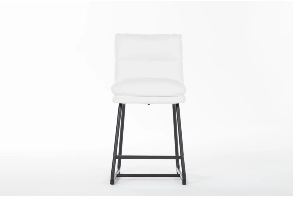Maeve Bone 24" Faux Leather Counter Stool With Back
