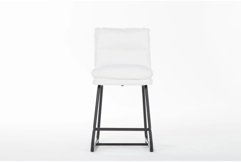 Maeve Bone 24" Faux Leather Counter Stool With Back - 360