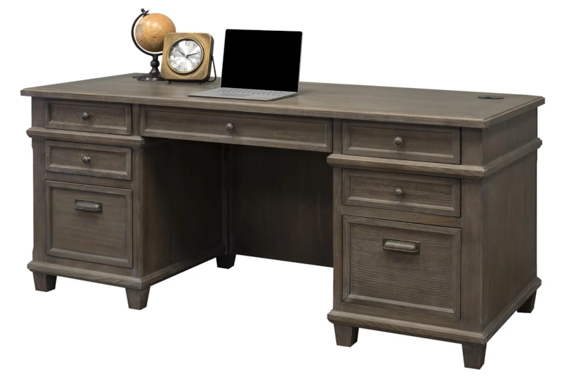 Delaney Grey Double Pedestal Executive Desk - 360