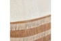 20X20 Brown + Natural Leather And Jute Fringe Square Throw Pillow - Detail
