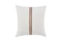 22X22 Ivory + Red Stripe Tape Square Throw Pillow - Signature