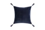 22X22 Blue Printed Design Square Throw Pillow - Back