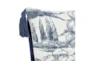 22X22 Blue Printed Design Square Throw Pillow - Detail